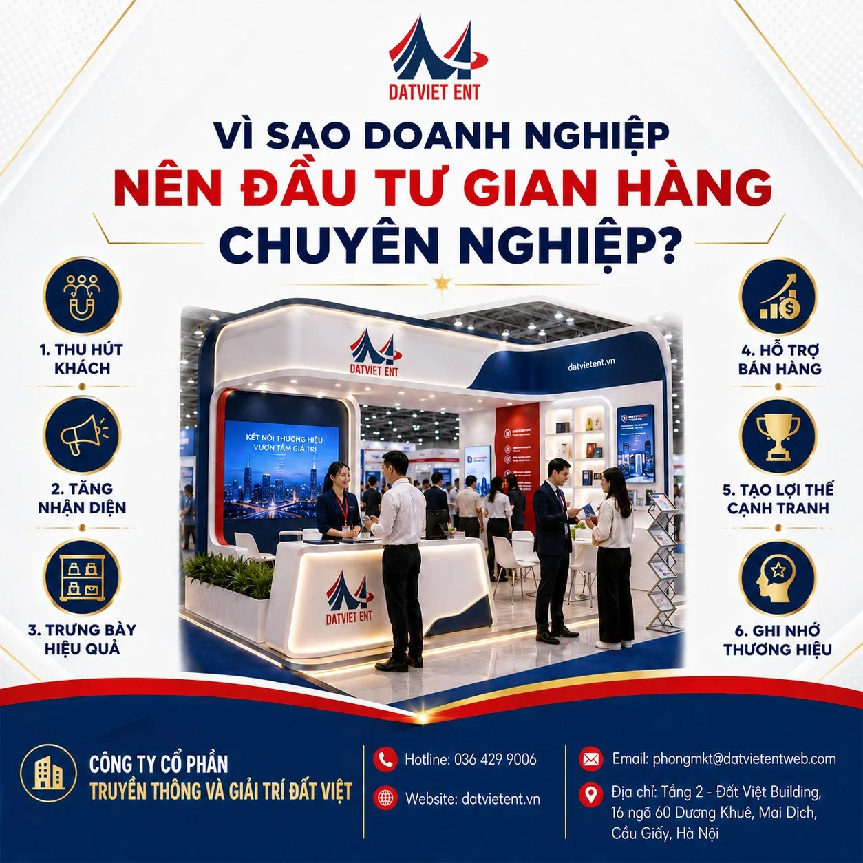 Thi công gian hàng hội chợ chuyên nghiệp giúp doanh nghiệp thu hút khách và tạo ấn tượng thương hiệu